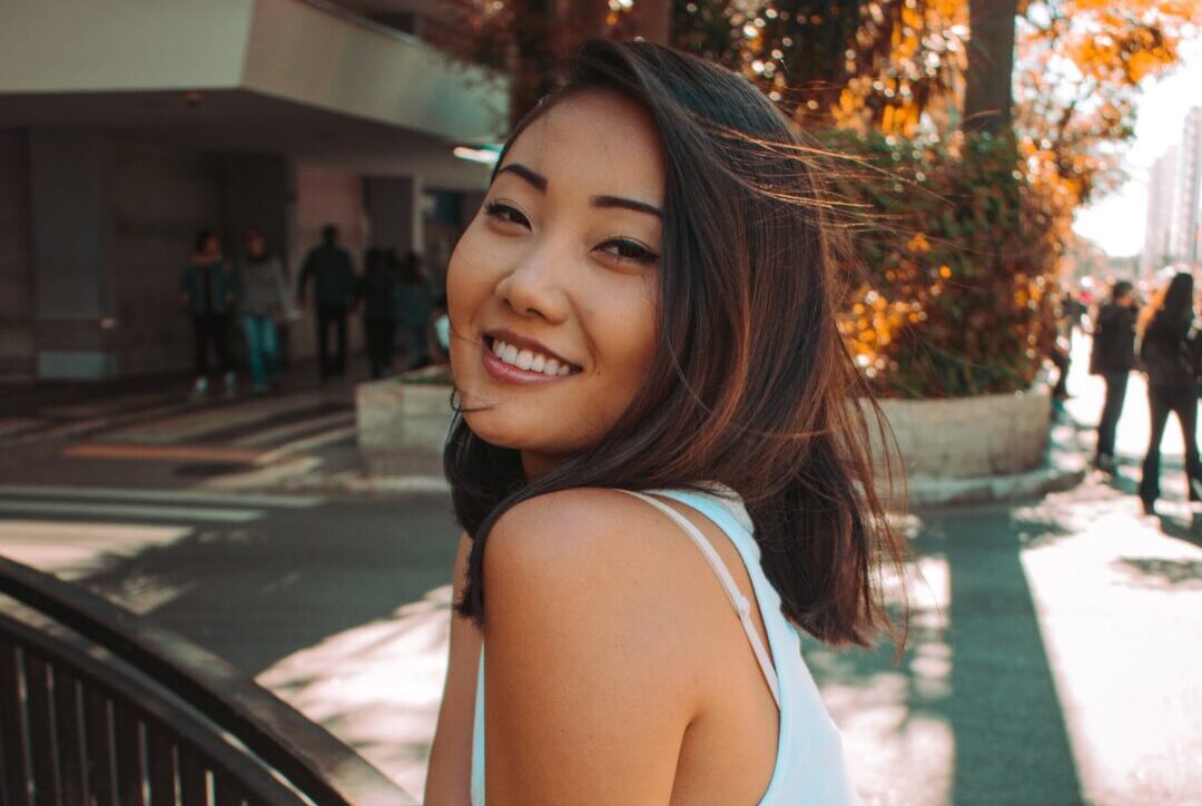 asian woman smiling