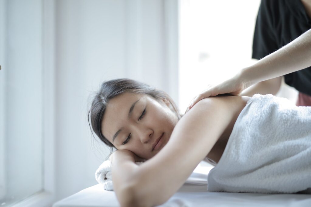asian woman doing massage