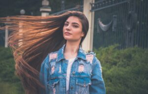 beautiful woman with an amazing hair